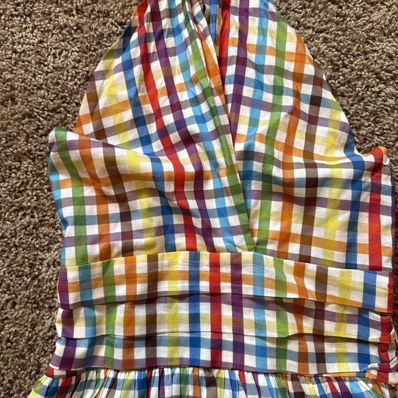 LaRoque Original Rainbow Gingham Halter Dress Size XS Boutique - Picture 2 of 7